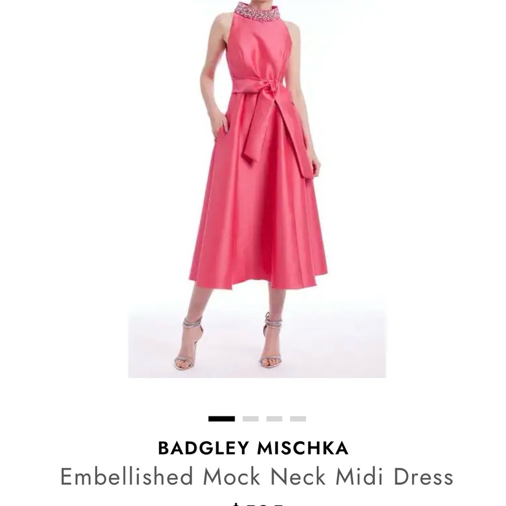 Badgley Mischka Fuchsia Midi Barbie glam Hollywood prom ball Fairycore princess